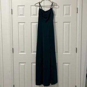 Emerald long gown bridesmaids dress - “Ash Crepe Emerald dress”